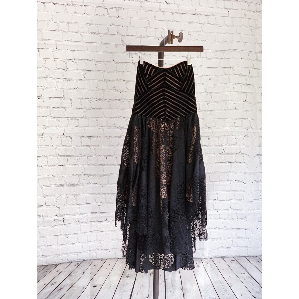 SOLD $168 FREE PEOPLE Dark Fairy Velvet Midi Dress - Picture 4 of 8